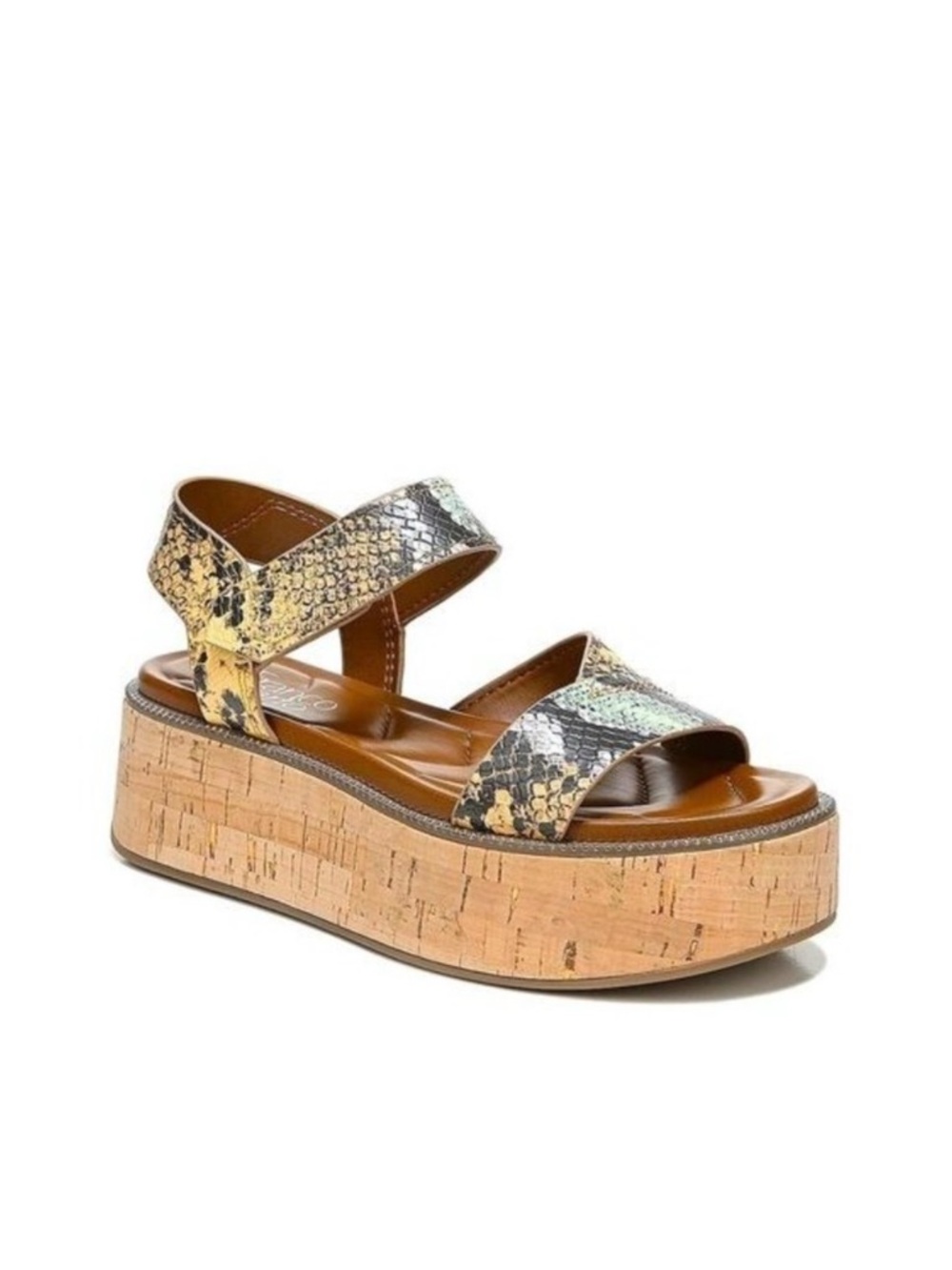 Franko Sarto Ozio Snakeskin Wedge Platform Sandals Women's 9.5M Ankle Strap Boho